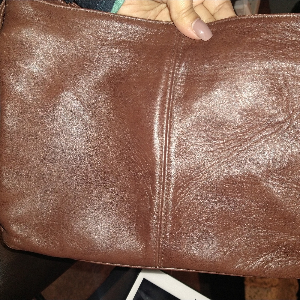 SAS Brown Leather shoulder purse